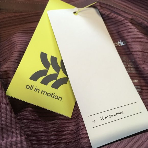 NWT All in Motion Stretch Woven Polo Shirt - Berry Striped - M - Picture 5 of 7